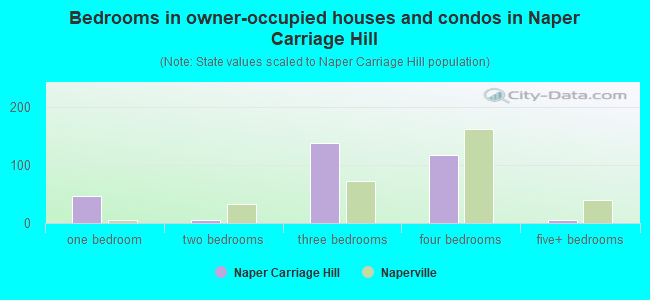 Bedrooms in owner-occupied houses and condos in Naper Carriage Hill