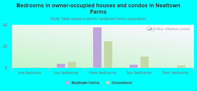 Bedrooms in owner-occupied houses and condos in Nealtown Farms