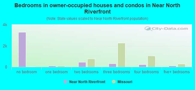 Bedrooms in owner-occupied houses and condos in Near North Riverfront