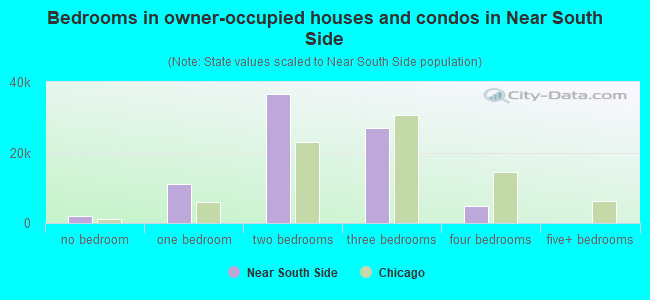 Bedrooms in owner-occupied houses and condos in Near South Side