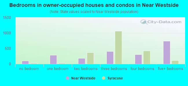Bedrooms in owner-occupied houses and condos in Near Westside