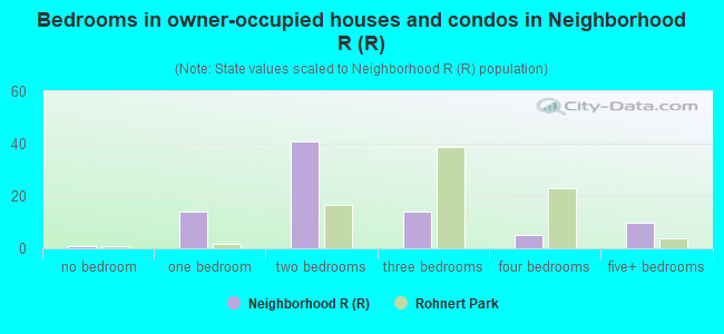 Bedrooms in owner-occupied houses and condos in Neighborhood R (R)