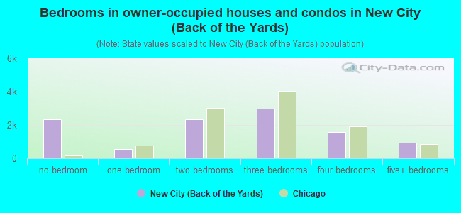 Bedrooms in owner-occupied houses and condos in New City (Back of the Yards)