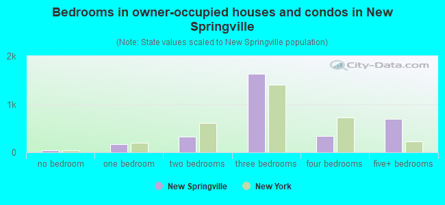 Bedrooms in owner-occupied houses and condos in New Springville