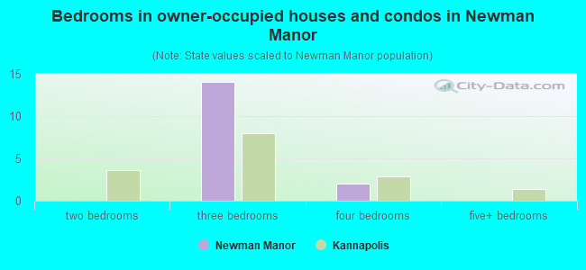 Bedrooms in owner-occupied houses and condos in Newman Manor