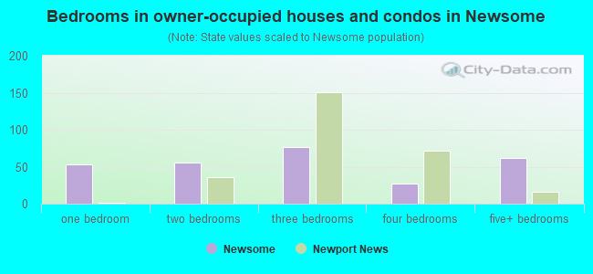 Bedrooms in owner-occupied houses and condos in Newsome