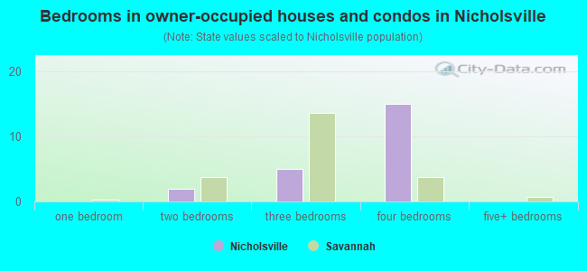 Bedrooms in owner-occupied houses and condos in Nicholsville