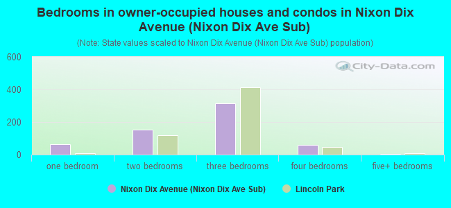 Bedrooms in owner-occupied houses and condos in Nixon Dix Avenue (Nixon Dix Ave Sub)
