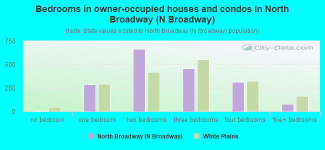 Bedrooms in owner-occupied houses and condos in North Broadway (N Broadway)