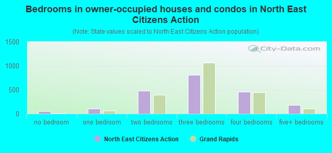 Bedrooms in owner-occupied houses and condos in North East Citizens Action