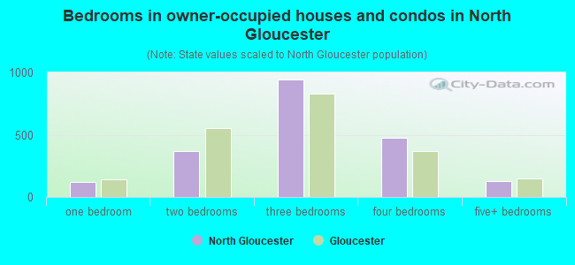 Bedrooms in owner-occupied houses and condos in North Gloucester