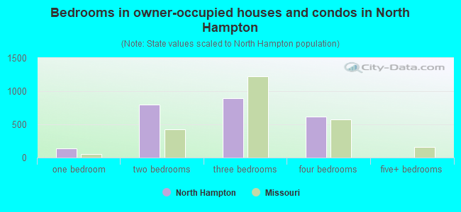 Bedrooms in owner-occupied houses and condos in North Hampton