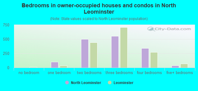 Bedrooms in owner-occupied houses and condos in North Leominster
