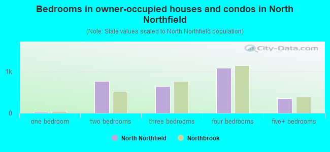 Bedrooms in owner-occupied houses and condos in North Northfield