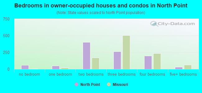 Bedrooms in owner-occupied houses and condos in North Point