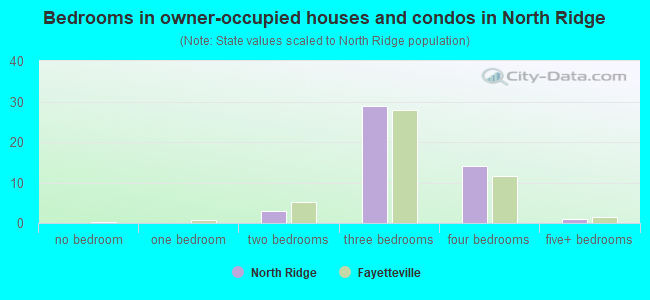 Bedrooms in owner-occupied houses and condos in North Ridge