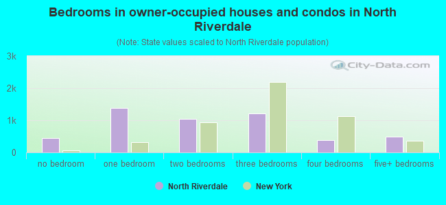 Bedrooms in owner-occupied houses and condos in North Riverdale