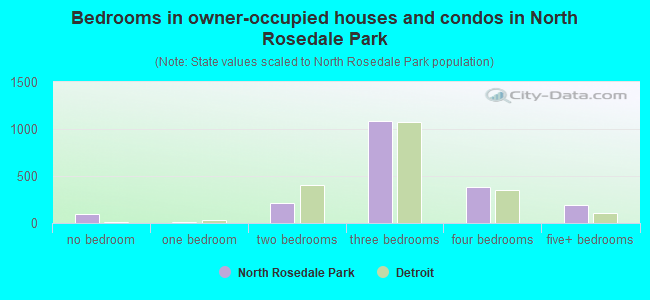 Bedrooms in owner-occupied houses and condos in North Rosedale Park