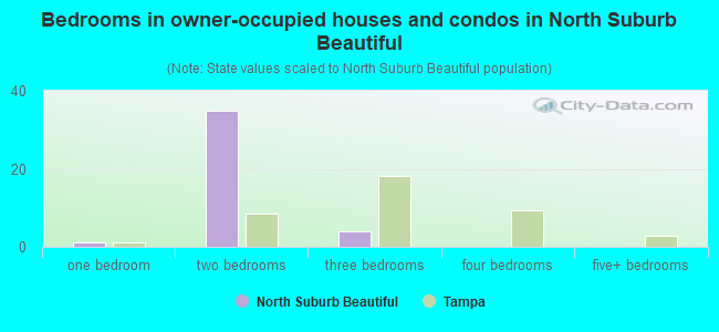 Bedrooms in owner-occupied houses and condos in North Suburb Beautiful