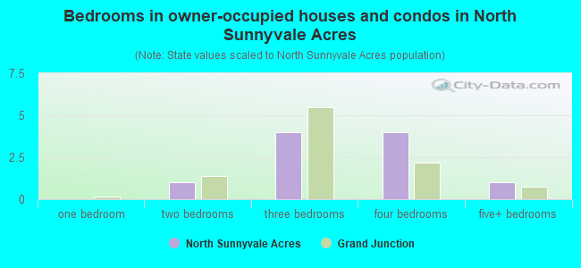 Bedrooms in owner-occupied houses and condos in North Sunnyvale Acres