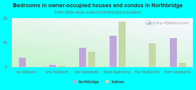 Bedrooms in owner-occupied houses and condos in Northbridge