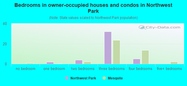 Bedrooms in owner-occupied houses and condos in Northwest Park