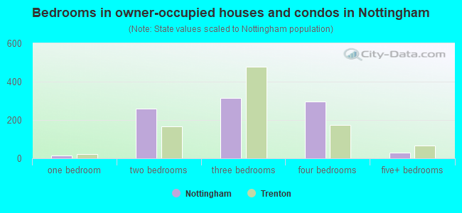 Bedrooms in owner-occupied houses and condos in Nottingham