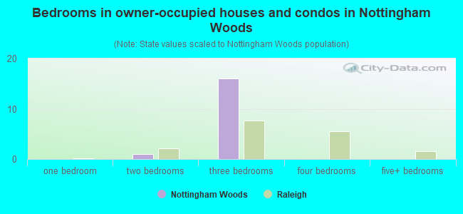 Bedrooms in owner-occupied houses and condos in Nottingham Woods