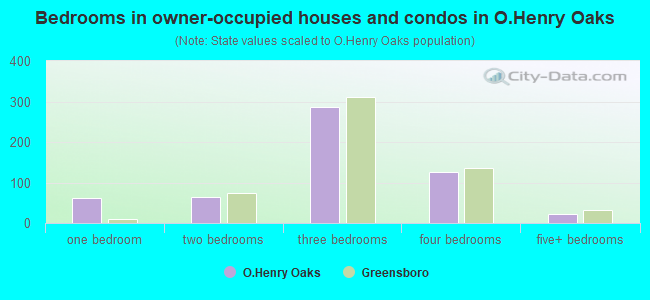 Bedrooms in owner-occupied houses and condos in O.Henry Oaks
