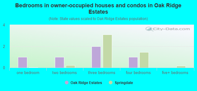 Bedrooms in owner-occupied houses and condos in Oak Ridge Estates