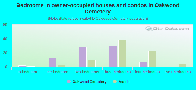 Bedrooms in owner-occupied houses and condos in Oakwood Cemetery