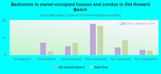 Bedrooms in owner-occupied houses and condos in Old Howard Beach