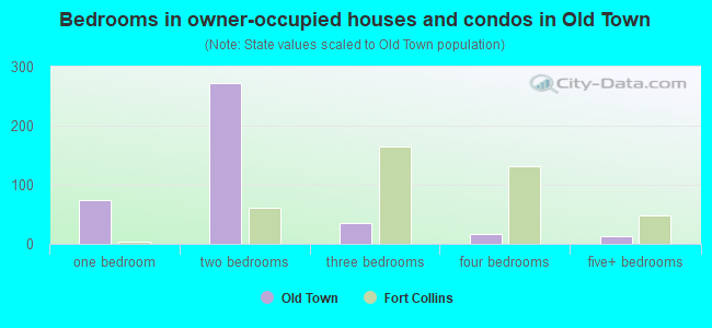 Bedrooms in owner-occupied houses and condos in Old Town