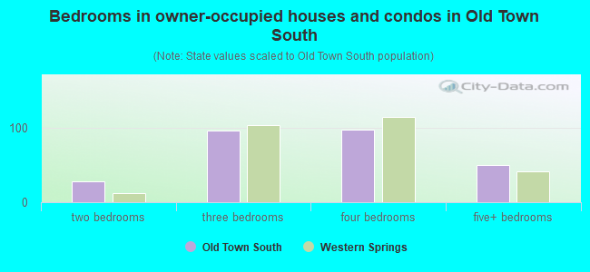 Bedrooms in owner-occupied houses and condos in Old Town South