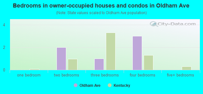 Bedrooms in owner-occupied houses and condos in Oldham Ave