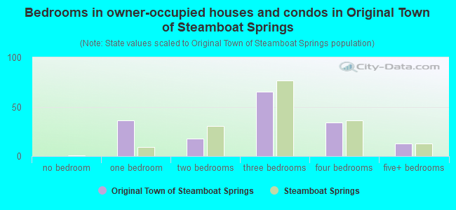 Bedrooms in owner-occupied houses and condos in Original Town of Steamboat Springs
