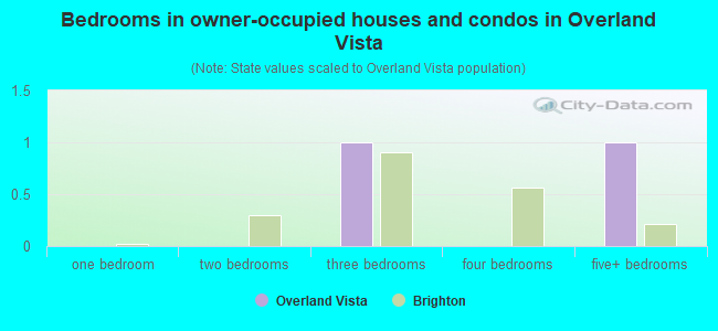 Bedrooms in owner-occupied houses and condos in Overland Vista