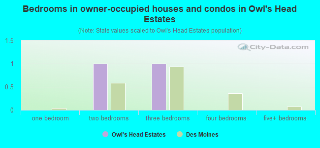 Bedrooms in owner-occupied houses and condos in Owl's Head Estates