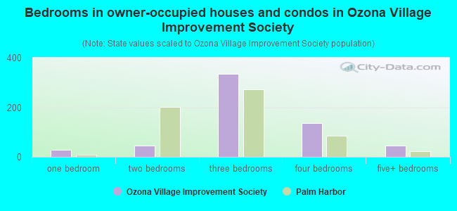 Bedrooms in owner-occupied houses and condos in Ozona Village Improvement Society