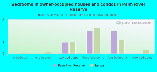 Bedrooms in owner-occupied houses and condos in Palm River Reserve