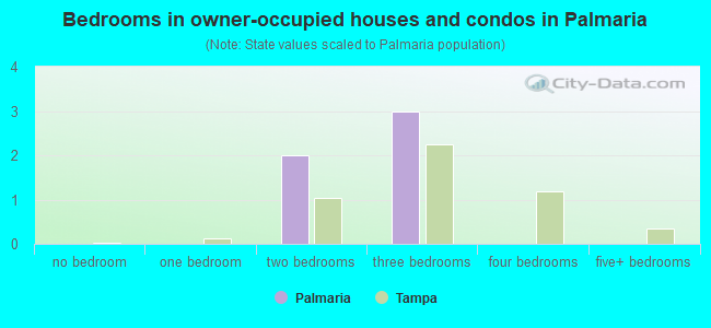 Bedrooms in owner-occupied houses and condos in Palmaria