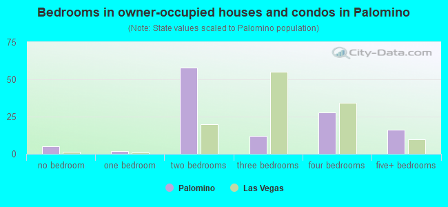 Bedrooms in owner-occupied houses and condos in Palomino