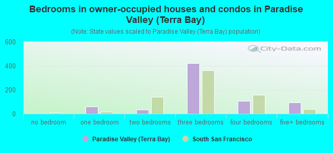 Bedrooms in owner-occupied houses and condos in Paradise Valley (Terra Bay)