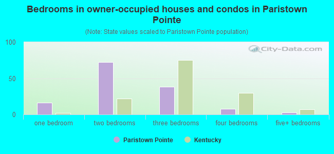 Bedrooms in owner-occupied houses and condos in Paristown Pointe