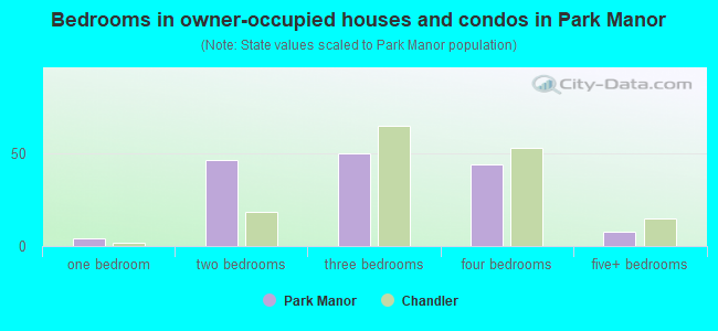 Bedrooms in owner-occupied houses and condos in Park Manor