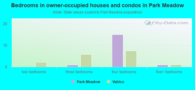 Bedrooms in owner-occupied houses and condos in Park Meadow