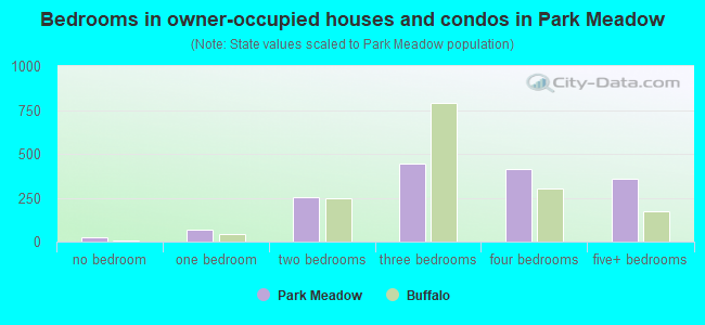 Bedrooms in owner-occupied houses and condos in Park Meadow