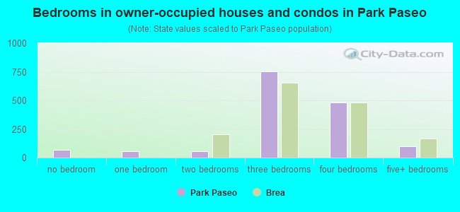 Bedrooms in owner-occupied houses and condos in Park Paseo