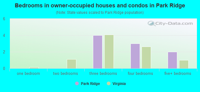 Bedrooms in owner-occupied houses and condos in Park Ridge