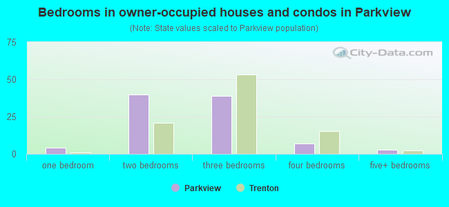 Bedrooms in owner-occupied houses and condos in Parkview